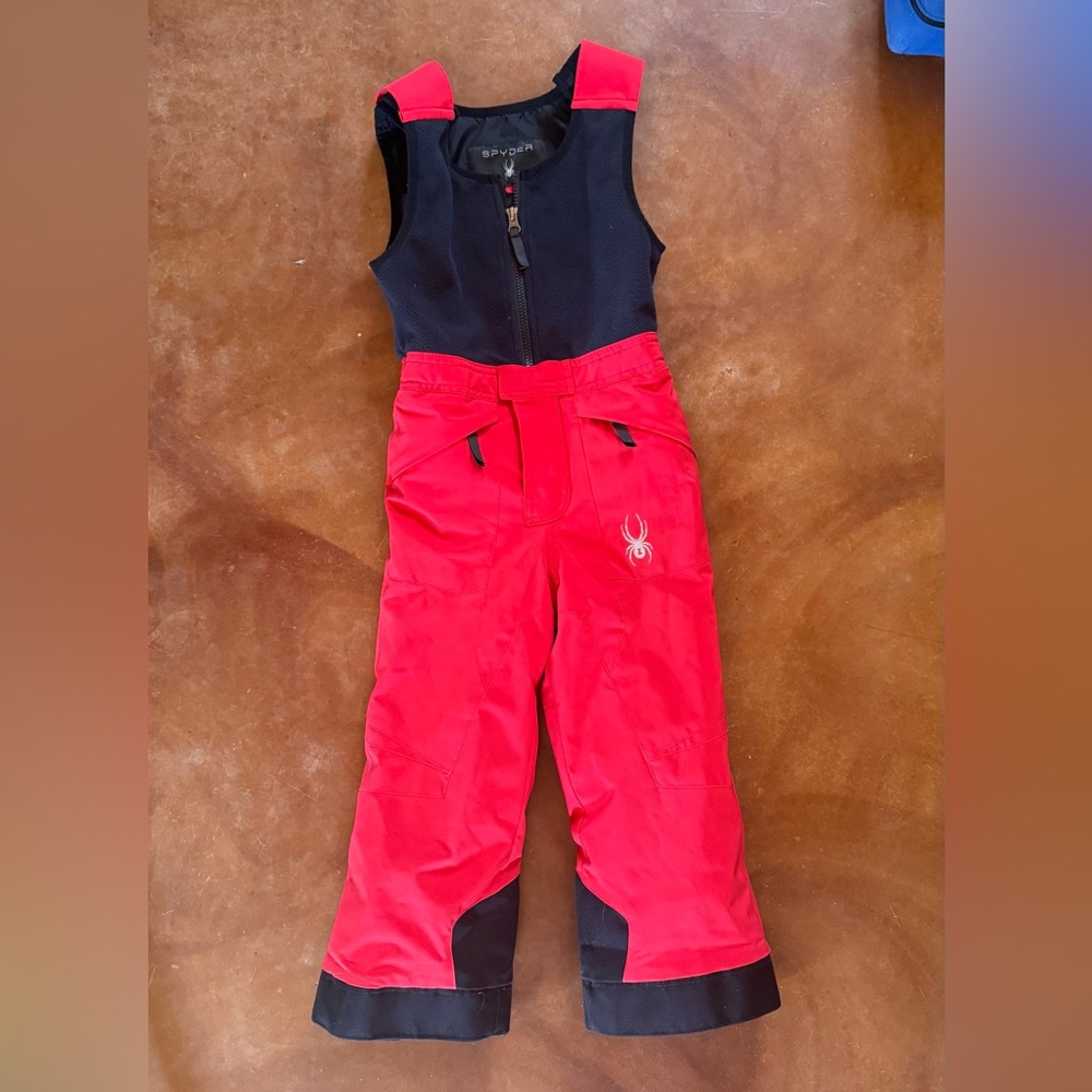 Spyder Kids Red and Black Snow Bib Overalls